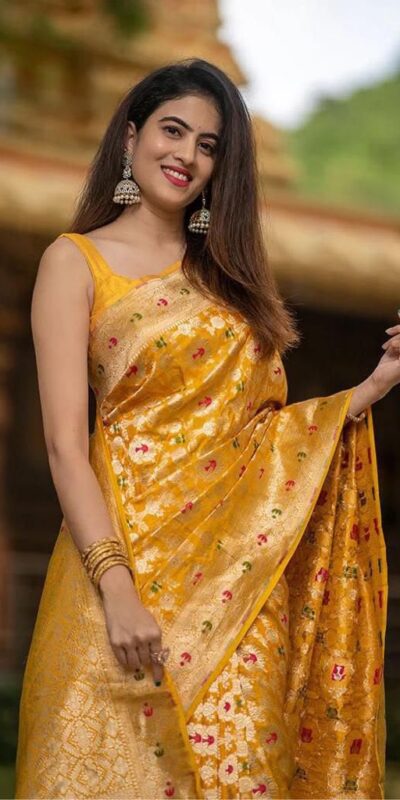 KP 6080 Yellow Soft Lichi Silk Saree with Lace Work & Lace Border. Introductory Price ₹1649. Delivery 4-6 Working Days. Shop now. | Creative Sarees, Bollywood Sarees, Designer Sarees, Embroidered Sarees, Ethnic Saree, Modern Digital sarees, Party Wear Sarees, Sarees