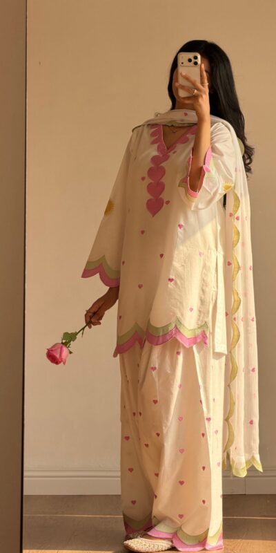 BE 490 White Mul Chanderi Salwar Suit with Embroidery Work & Sequins Work. Festive Deal ₹2399. Delivery 4-6 Working Days. Shop nowp | Casual Suits, Jump Suits, Creative suits, Designer Suits, Palazzo Suits, Party Wear Suits, Patiala Suits, Salwar suit, Straight Suits