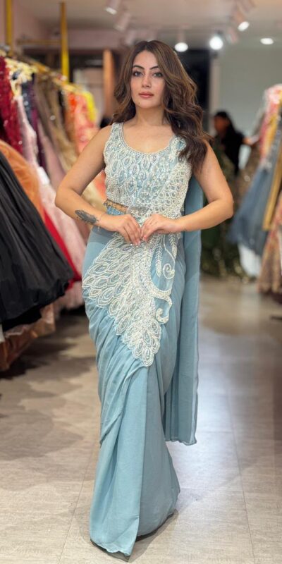 ST 1194 Sky Blue Soft Rangoli Silk Saree with Embroidery Work & Lace Work. Special Price ₹2299. Delivery 4-6 Working Days. Shop now. | Creative Sarees, Bollywood Sarees, Designer Sarees, Embroidered Sarees, Ethnic Saree, Modern Digital sarees, Party Wear Sarees, Sarees