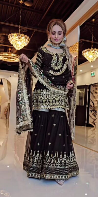 NF 1246 Black Faux Georgette Salwar Suit with Mirror Work & Embroidery Work. Get it for ₹2449. Delivery 4-6 Working Days. Shop now. | Casual Suits, Jump Suits, Creative suits, Designer Suits, Palazzo Suits, Party Wear Suits, Patiala Suits, Salwar suit, Straight Suits