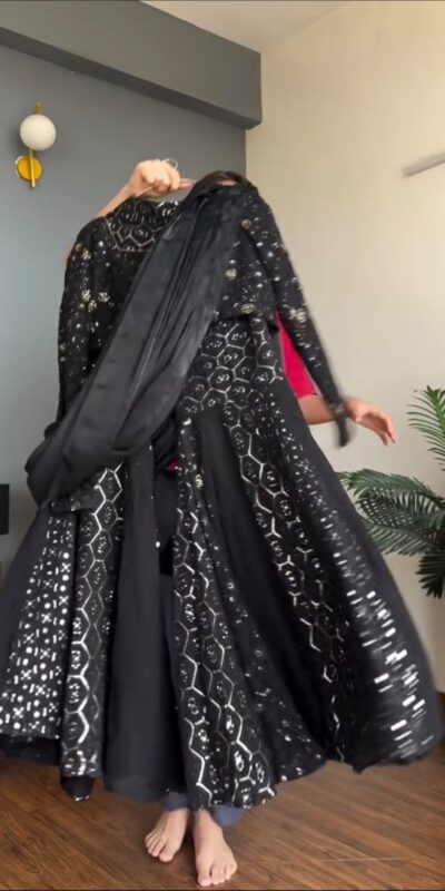 RTC 5994 Black Faux Georgette Salwar Suit with Mirror Work & Embroidery Work. Get it for ₹2399. Delivery 4-6 Working Days. Shop now. | Casual Suits, Jump Suits, Creative suits, Designer Suits, Palazzo Suits, Party Wear Suits, Patiala Suits, Salwar suit, Straight Suits