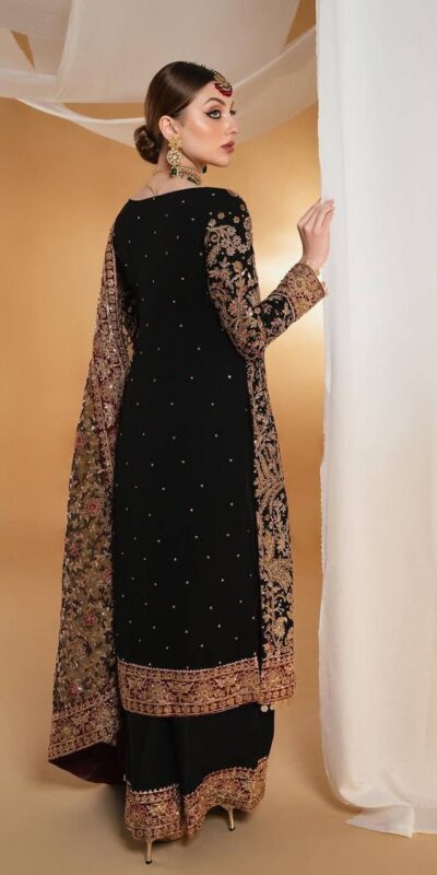 KF 1666 Black Faux Georgette Salwar Suit with Mirror Work & Embroidery Work. Get it for ₹2999. Delivery 4-6 Working Days. Shop now. | Casual Suits, Jump Suits, Creative suits, Designer Suits, Palazzo Suits, Party Wear Suits, Patiala Suits, Salwar suit, Straight Suits