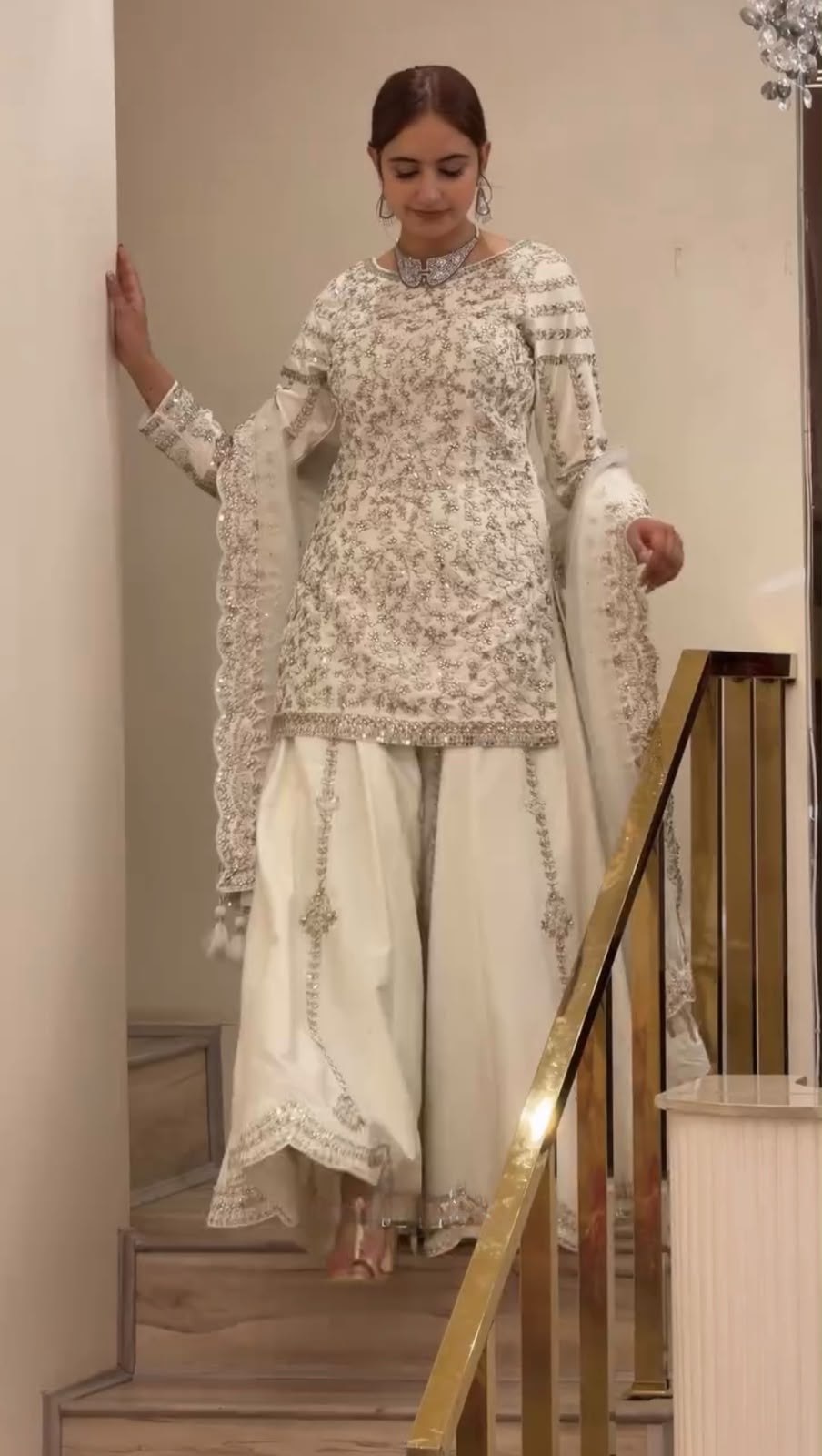 DB 47 White Faux Georgette Salwar Suit with Mirror Work & Embroidery Work. Get it for ₹2399. Delivery 4-6 Working Days. Shop now. | Casual Suits, Jump Suits, Creative suits, Designer Suits, Palazzo Suits, Party Wear Suits, Patiala Suits, Salwar suit, Straight Suits