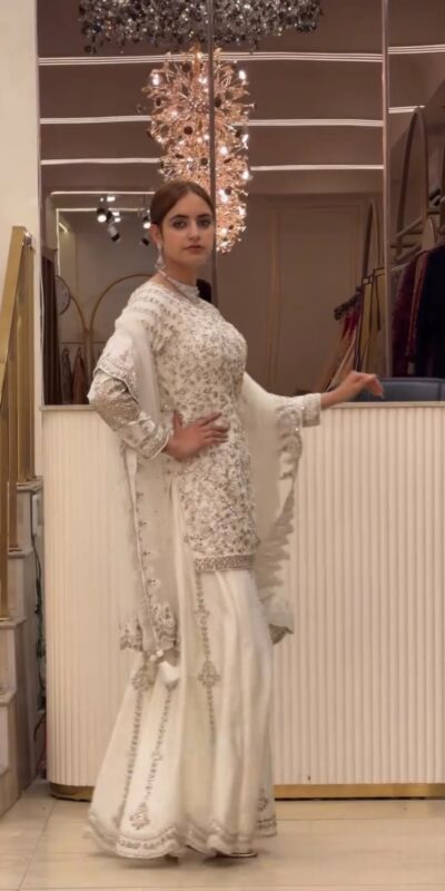 DB 47 White Faux Georgette Salwar Suit with Mirror Work & Embroidery Work. Get it for ₹2399. Delivery 4-6 Working Days. Shop now. | Casual Suits, Jump Suits, Creative suits, Designer Suits, Palazzo Suits, Party Wear Suits, Patiala Suits, Salwar suit, Straight Suits