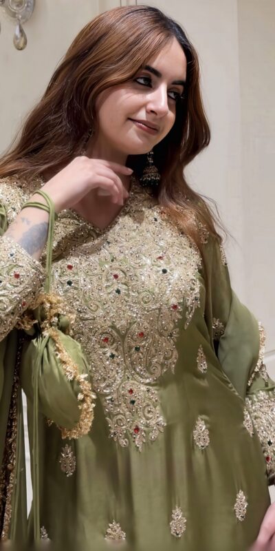NSR 906 Mehandi Roman Silk Salwar Suit with Sequins Work & Embroidery Work. Available at ₹2449 only. Delivery 4-6 Working Days. Shop now. | Casual Suits, Jump Suits, Creative suits, Designer Suits, Palazzo Suits, Party Wear Suits, Patiala Suits, Salwar suit, Straight Suits