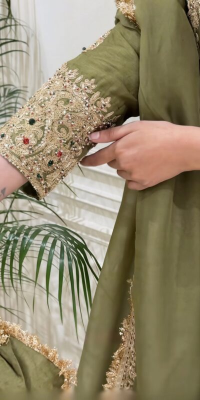 NSR 906 Mehandi Roman Silk Salwar Suit with Sequins Work & Embroidery Work. Available at ₹2449 only. Delivery 4-6 Working Days. Shop now. | Casual Suits, Jump Suits, Creative suits, Designer Suits, Palazzo Suits, Party Wear Suits, Patiala Suits, Salwar suit, Straight Suits