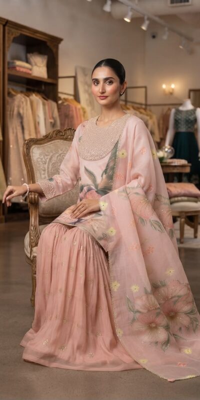 LG 2130 Peach Soft Organza Salwar Suit with Embroidery Work & Cut Work. Available at ₹2399 only. Delivery 4-6 Working Days. Shop now. | Casual Suits, Jump Suits, Creative suits, Designer Suits, Palazzo Suits, Party Wear Suits, Patiala Suits, Salwar suit, Straight Suits