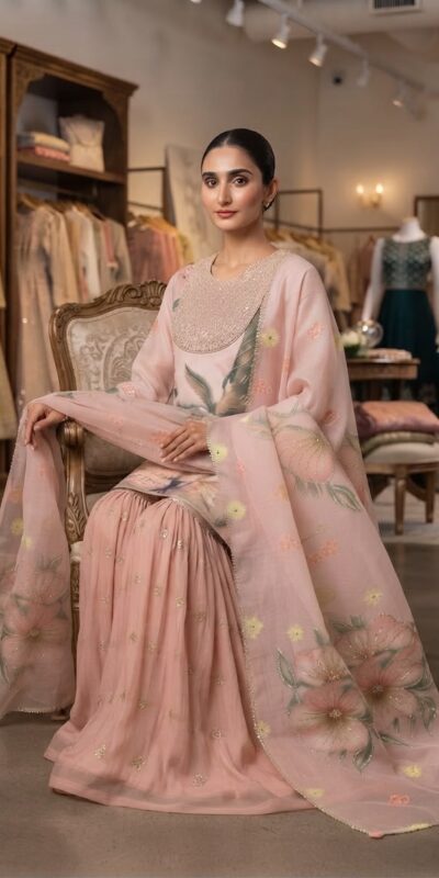 LG 2130 Peach Soft Organza Salwar Suit with Embroidery Work & Cut Work. Available at ₹2399 only. Delivery 4-6 Working Days. Shop now. | Casual Suits, Jump Suits, Creative suits, Designer Suits, Palazzo Suits, Party Wear Suits, Patiala Suits, Salwar suit, Straight Suits