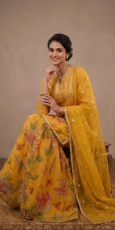 LG 2129 Yellow Soft Organza Salwar Suit with Embroidery Work & Cut Work. Available at ₹2499 only. Delivery 4-6 Working Days. Shop now. | Casual Suits, Jump Suits, Creative suits, Designer Suits, Palazzo Suits, Party Wear Suits, Patiala Suits, Salwar suit, Straight Suits