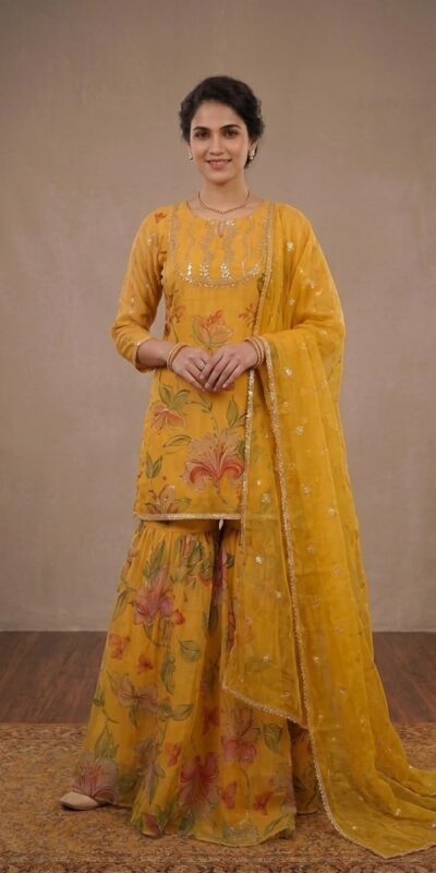 LG 2129 Yellow Soft Organza Salwar Suit with Embroidery Work & Cut Work. Available at ₹2499 only. Delivery 4-6 Working Days. Shop now. | Casual Suits, Jump Suits, Creative suits, Designer Suits, Palazzo Suits, Party Wear Suits, Patiala Suits, Salwar suit, Straight Suits