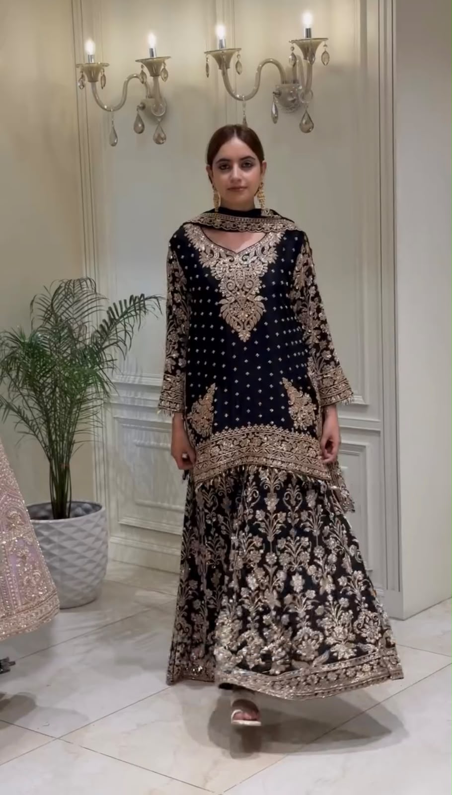 KF 1733 Black Faux Georgette Salwar Suit with Mirror Work & Embroidery Work. Get it for ₹2849. Delivery 4-6 Working Days. Shop now. | Casual Suits, Jump Suits, Creative suits, Designer Suits, Palazzo Suits, Party Wear Suits, Patiala Suits, Salwar suit, Straight Suits