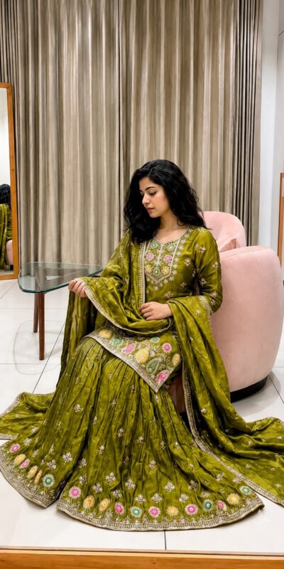 WW 1276 Mehandi Pure Endy Silk Salwar Suit with Embroidery Work & Sequins Work. Exclusive Offer ₹2399. Delivery 4-6 Working Days. Shop now. | Casual Suits, Jump Suits, Creative suits, Designer Suits, Palazzo Suits, Party Wear Suits, Patiala Suits, Salwar suit, Straight Suits