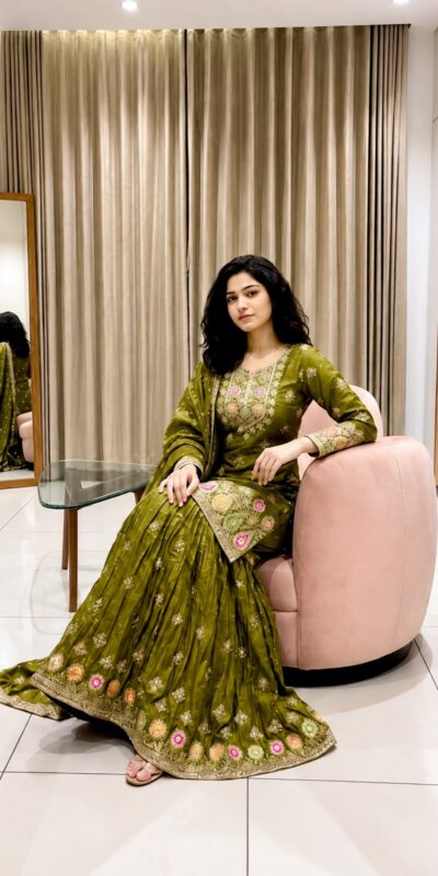 WW 1276 Mehandi Pure Endy Silk Salwar Suit with Embroidery Work & Sequins Work. Exclusive Offer ₹2399. Delivery 4-6 Working Days. Shop now. | Casual Suits, Jump Suits, Creative suits, Designer Suits, Palazzo Suits, Party Wear Suits, Patiala Suits, Salwar suit, Straight Suits