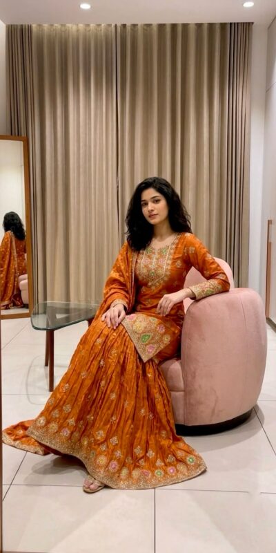 WW 1276 Rust Pure Endy Silk Salwar Suit with Embroidery Work & Sequins Work. Exclusive Offer ₹2399. Delivery 4-6 Working Days. Shop now. | Casual Suits, Jump Suits, Creative suits, Designer Suits, Palazzo Suits, Party Wear Suits, Patiala Suits, Salwar suit, Straight Suits