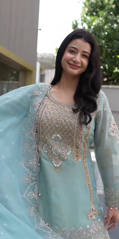 NSR 904 Dusty Blue Faux Georgette Salwar Suit with Mirror Work & Embroidery Work. Get it for ₹2399. Delivery 4-6 Working Days. Shop now. | Casual Suits, Jump Suits, Creative suits, Designer Suits, Palazzo Suits, Party Wear Suits, Patiala Suits, Salwar suit, Straight Suits