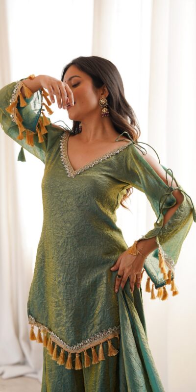 SRK 5357 Green Doremon Crush Salwar Suit Perfect for Wedding, Party, Traditional Day, Baisakhi, Karwa Chauth – . Exclusive Offer ₹2099. Delive | Casual Suits, Jump Suits, Creative suits, Designer Suits, Palazzo Suits, Party Wear Suits, Patiala Suits, Salwar suit, Straight Suits