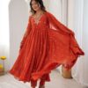JF 056 Orange Faux Georgette Salwar Suit with Mirror Work & Embroidery Work. Get it for ₹2349. Delivery 4-6 Working Days. Shop now. | Casual Suits, Jump Suits, Creative suits, Designer Suits, Palazzo Suits, Party Wear Suits, Patiala Suits, Salwar suit, Straight Suits
