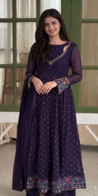 SR 1721 Purple l Faux Georgette Salwar Suit with Mirror Work & Embroidery Work. Get it for ₹2399. Delivery 4-6 Working Days. Shop now. | Casual Suits, Jump Suits, Creative suits, Designer Suits, Palazzo Suits, Party Wear Suits, Patiala Suits, Salwar suit, Straight Suits