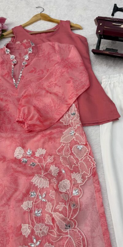 RTC 6054 Peach Colour Organza Silk Salwar Suit with Designer Work. Exclusive Offer ₹2099. Delivery 4-6 Working Days. Shop now. | Casual Suits, Jump Suits, Creative suits, Designer Suits, Palazzo Suits, Party Wear Suits, Patiala Suits, Salwar suit, Straight Suits