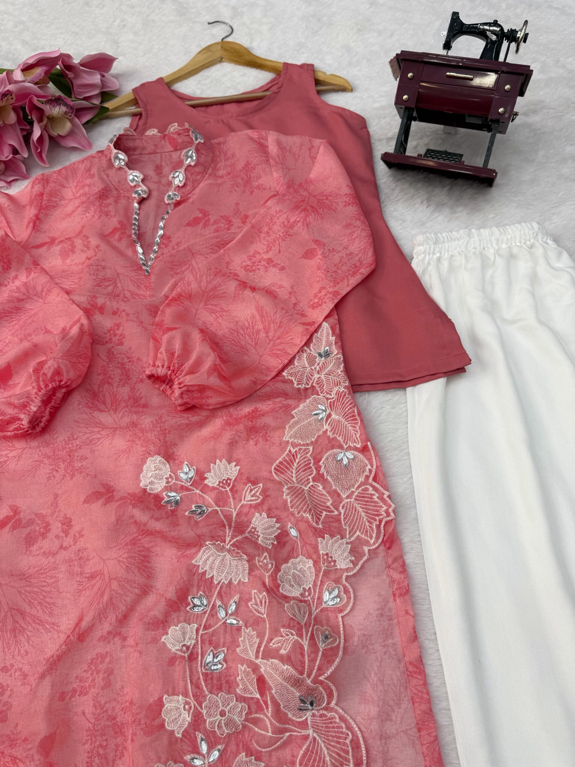 RTC 6054 Peach Colour Organza Silk Salwar Suit with Designer Work. Exclusive Offer ₹2099. Delivery 4-6 Working Days. Shop now. | Casual Suits, Jump Suits, Creative suits, Designer Suits, Palazzo Suits, Party Wear Suits, Patiala Suits, Salwar suit, Straight Suits