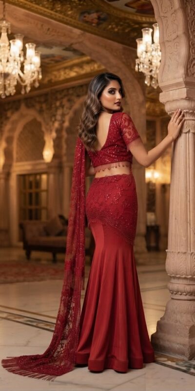 LG 2127 Red Crap Silk Saree with Sequins Work & Embroidery Work. Festive Deal ₹2799. Delivery 4-6 Working Days. Shop now. | Creative Sarees, Bollywood Sarees, Designer Sarees, Embroidered Sarees, Ethnic Saree, Modern Digital sarees, Party Wear Sarees, Sarees