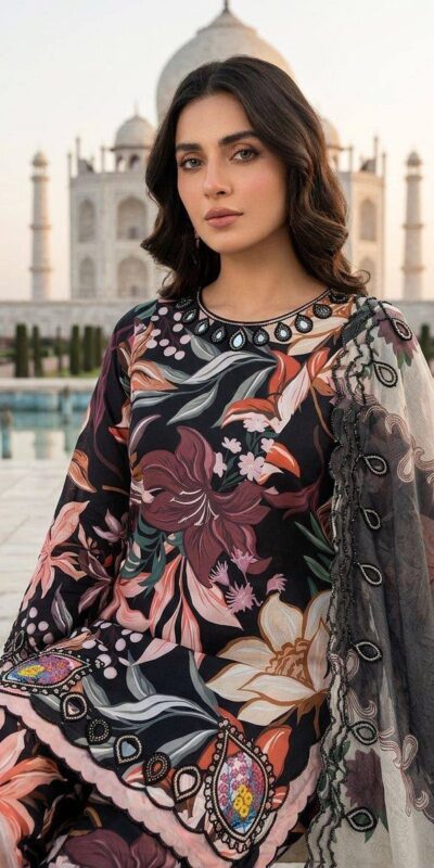 LG 2094 Black Perfect for Wedding, Party, Ganesh Chaturthi, Cultural Events, Durga Puja – Printed Muslin Salwar Suit. Now at just ₹2299. Delivery 4-6 Worki | Casual Suits, Jump Suits, Creative suits, Designer Suits, Palazzo Suits, Party Wear Suits, Patiala Suits, Salwar suit, Straight Suits