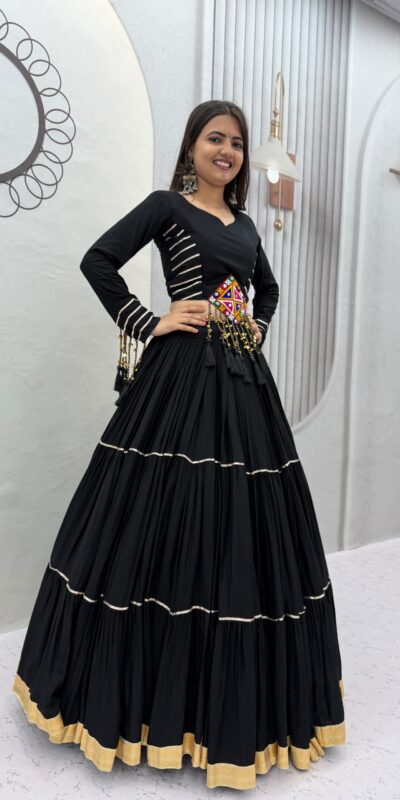 PC 597 Black in Pure Cotton Mirror Work & Gamthi Work Lehenga Choli . Exclusive Offer ₹2899. Delivery 4-6 Working Days. Shop now. | Bollywood Lehenga, Creative Lehenga, Designer Lehenga, Embroidered Lehenga, Lehenga, Party Wear Lehenga