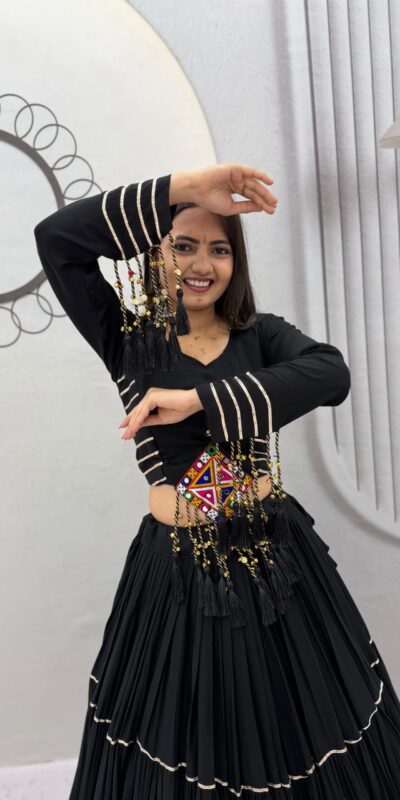 PC 597 Black in Pure Cotton Mirror Work & Gamthi Work Lehenga Choli . Exclusive Offer ₹2899. Delivery 4-6 Working Days. Shop now. | Bollywood Lehenga, Creative Lehenga, Designer Lehenga, Embroidered Lehenga, Lehenga, Party Wear Lehenga