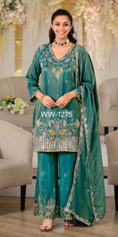 WW 1275 Firozi in Nc Moss Silk Sequins Work & Embroidery Work Salwar Suit . Festive Deal ₹2449. Delivery 4-6 Working Days. Shop now. | Casual Suits, Jump Suits, Creative suits, Designer Suits, Palazzo Suits, Party Wear Suits, Patiala Suits, Salwar suit, Straight Suits