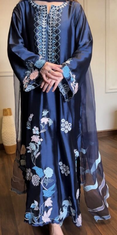 RTC 6053 Navy Blue Jura Silk Salwar Suit with Embroidery Work & Thread Embroidery. Grab it for ₹2399. Delivery 4-6 Working Days. Shop now. | Casual Suits, Jump Suits, Creative suits, Designer Suits, Palazzo Suits, Party Wear Suits, Patiala Suits, Salwar suit, Straight Suits
