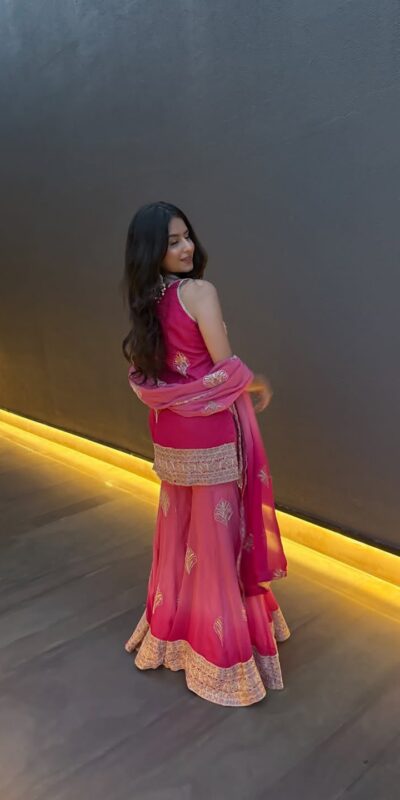 ST 1190 Pink Printed Faux Georgette Salwar Suit with Embroidery Work & Lace Work. Affordable Price ₹2349. Delivery 4-6 Working Days. Shop now. | Casual Suits, Jump Suits, Creative suits, Designer Suits, Palazzo Suits, Party Wear Suits, Patiala Suits, Salwar suit, Straight Suits