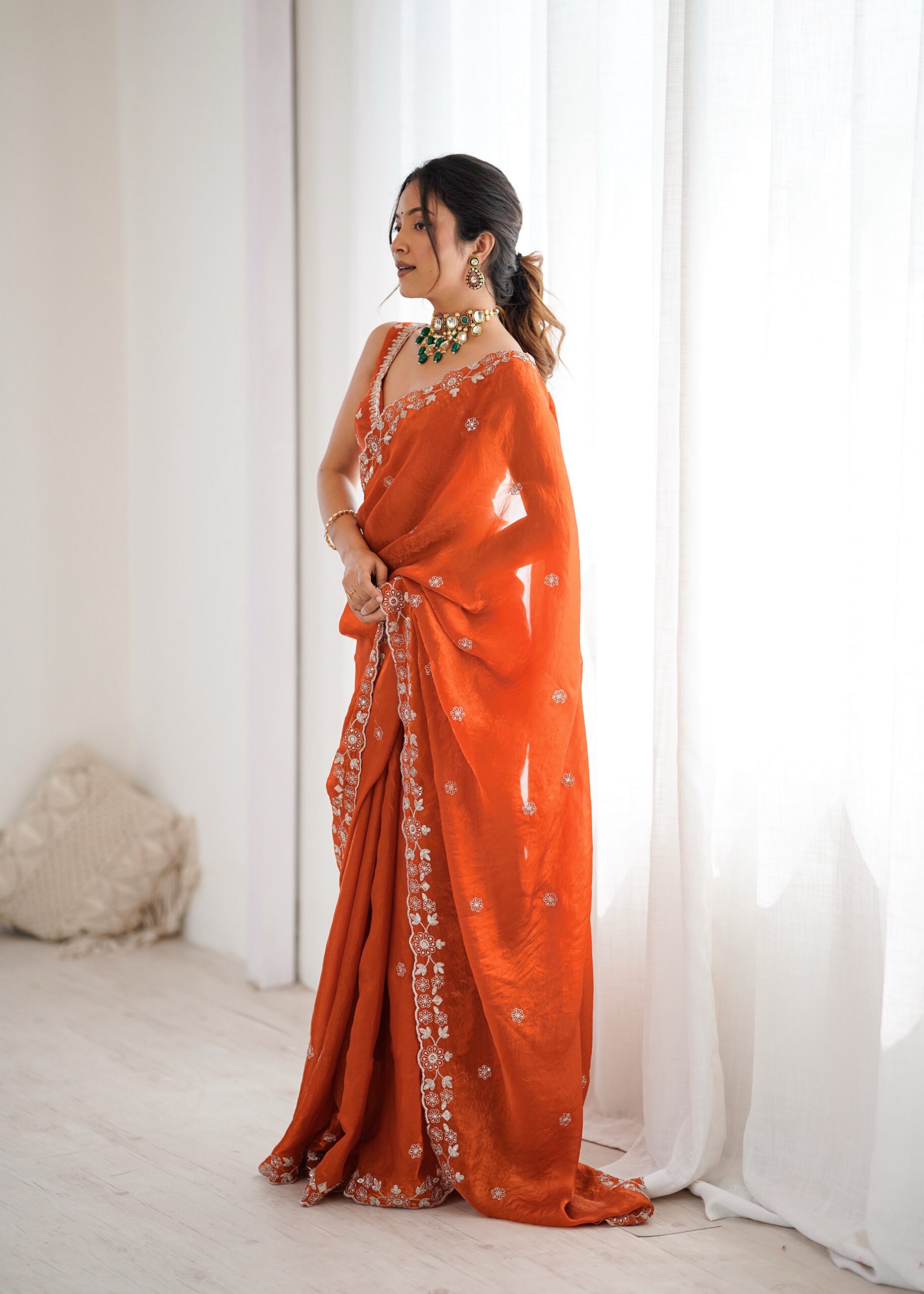 SP 61 Rust Color Fendy Silk Saree With Sequins Work. Wedding, Party, Festive, Events Get it for ₹2149. Delivery 4-6 Working Days. Online Best Shop now. | Creative Sarees, Bollywood Sarees, Designer Sarees, Embroidered Sarees, Ethnic Saree, Modern Digital sarees, Party Wear Sarees, Sarees