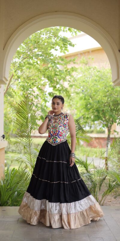 KA 5071 Black Rayon Embroidery Work & Cowrie Work Lehenga Choli . Grab it for ₹2849. Delivery 4-6 Working Days. Shop now. | Bollywood Lehenga, Creative Lehenga, Designer Lehenga, Embroidered Lehenga, Lehenga, Party Wear Lehenga