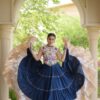 KA 5071 Blue colour Rayon Embroidery Work & Cowrie Work Lehenga Choli . Grab it for ₹2849. Delivery 4-6 Working Days. Shop now. | Bollywood Lehenga, Creative Lehenga, Designer Lehenga, Embroidered Lehenga, Lehenga, Party Wear Lehenga