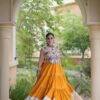 KA 5071 Orange Rayon Embroidery Work & Cowrie Work Lehenga Choli . Grab it for ₹2849. Delivery 4-6 Working Days. Shop now. | Bollywood Lehenga, Creative Lehenga, Designer Lehenga, Embroidered Lehenga, Lehenga, Party Wear Lehenga