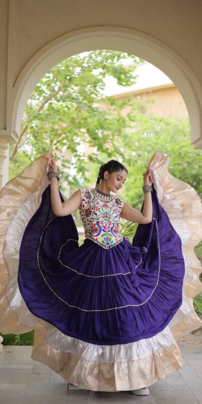 KA 5071 Purple Rayon Embroidery Work & Cowrie Work Lehenga Choli . Grab it for ₹2849. Delivery 4-6 Working Days. Shop now. | Bollywood Lehenga, Creative Lehenga, Designer Lehenga, Embroidered Lehenga, Lehenga, Party Wear Lehenga