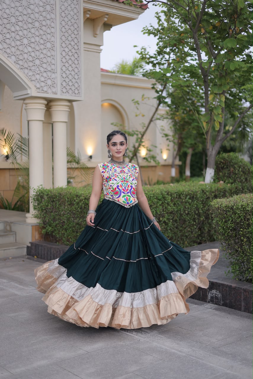 KA 5071 Teal Colour Rayon Embroidery Work & Cowrie Work Lehenga Choli . Grab it for ₹2849. Delivery 4-6 Working Days. Shop now. | Bollywood Lehenga, Creative Lehenga, Designer Lehenga, Embroidered Lehenga, Lehenga, Party Wear Lehenga