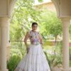 KA 5071 White Rayon Embroidery Work & Cowrie Work Lehenga Choli . Grab it for ₹2849. Delivery 4-6 Working Days. Shop now. | Bollywood Lehenga, Creative Lehenga, Designer Lehenga, Embroidered Lehenga, Lehenga, Party Wear Lehenga