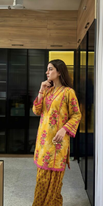 NSR 909 Yellow Color Natural Crep Salwar Suit with Digital Print. Get it for ₹1999. Delivery 4-6 Working Days. Online Shop now. | Casual Suits, Jump Suits, Creative suits, Designer Suits, Palazzo Suits, Party Wear Suits, Patiala Suits, Salwar suit, Straight Suits