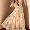 SRK 5372 Off White Fendy Silk Gown with Embroidery Work & Sequins Work. Special Price ₹2799. Delivery 4-6 Working Days. Shop now. | Bollywood Gowns, Creative Gowns, Designer Gowns, Embroidered Gowns, Gowns, Party Wear Gowns