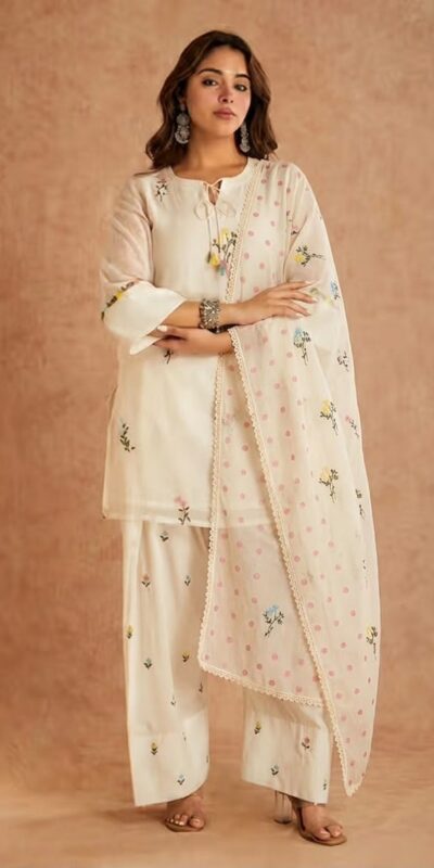 MF 513 in White Cotton Silk Digital Print & Embroidery Work Salwar Suit . Festive Deal ₹2149. Delivery 4-6 Working Days. Shop now. | Casual Suits, Jump Suits, Creative suits, Designer Suits, Palazzo Suits, Party Wear Suits, Patiala Suits, Salwar suit, Straight Suits