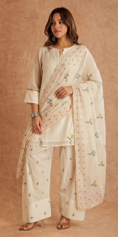 MF 513 in White Cotton Silk Digital Print & Embroidery Work Salwar Suit . Festive Deal ₹2149. Delivery 4-6 Working Days. Shop now. | Casual Suits, Jump Suits, Creative suits, Designer Suits, Palazzo Suits, Party Wear Suits, Patiala Suits, Salwar suit, Straight Suits