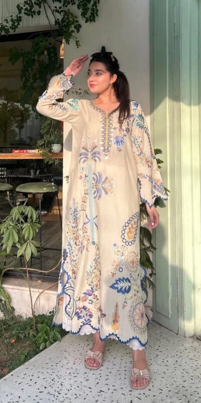 LG 2143 White Star Silk Salwar Suit with Embroidery Work & Sequins Work. Festive Deal ₹2399. Delivery 4-6 Working Days. Shop now. | Casual Suits, Jump Suits, Creative suits, Designer Suits, Palazzo Suits, Party Wear Suits, Patiala Suits, Salwar suit, Straight Suits
