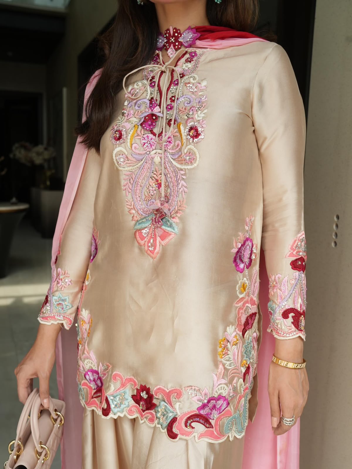 SR 1714 in Cream Embroidery Work Salwar Suit Natural Satin. Introductory Price ₹2149. Delivery 4-6 Working Days. Shop now. | Casual Suits, Jump Suits, Creative suits, Designer Suits, Palazzo Suits, Party Wear Suits, Patiala Suits, Salwar suit, Straight Suits