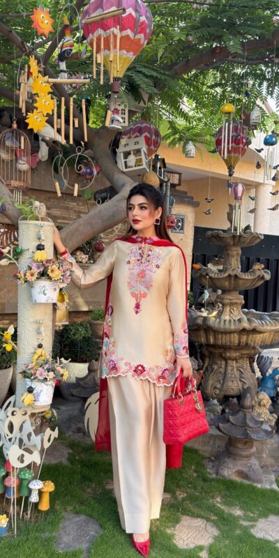 SR 1714 in Cream Embroidery Work Salwar Suit Natural Satin. Introductory Price ₹2149. Delivery 4-6 Working Days. Shop now. | Casual Suits, Jump Suits, Creative suits, Designer Suits, Palazzo Suits, Party Wear Suits, Patiala Suits, Salwar suit, Straight Suits