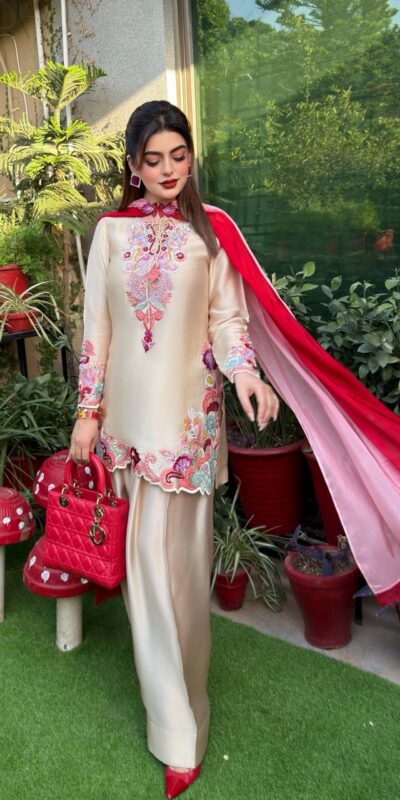 SR 1714 in Cream Embroidery Work Salwar Suit Natural Satin. Introductory Price ₹2149. Delivery 4-6 Working Days. Shop now. | Casual Suits, Jump Suits, Creative suits, Designer Suits, Palazzo Suits, Party Wear Suits, Patiala Suits, Salwar suit, Straight Suits