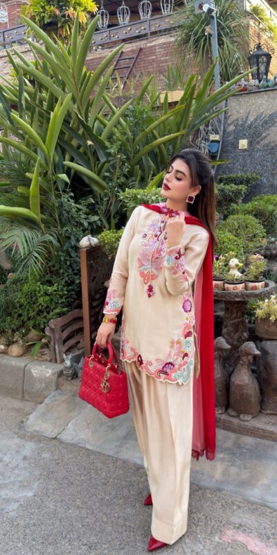 SR 1714 in Cream Embroidery Work Salwar Suit Natural Satin. Introductory Price ₹2149. Delivery 4-6 Working Days. Shop now. | Casual Suits, Jump Suits, Creative suits, Designer Suits, Palazzo Suits, Party Wear Suits, Patiala Suits, Salwar suit, Straight Suits