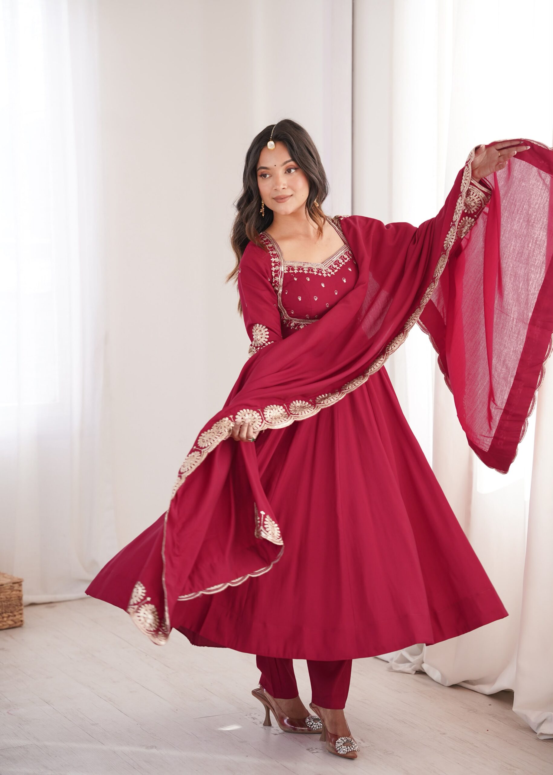 ZF 5026 Maroon Colour Roman Silk Salwar Suit with Embroidery Work. Best Price ₹2399. Delivery 4-6 Working Days. Online Shop now. | Anarkali Suits, Bollywood Anarkali, Creative-Anarkali, Designer Anarkali, Embroidered Anarkali, Party Wear Anarkali