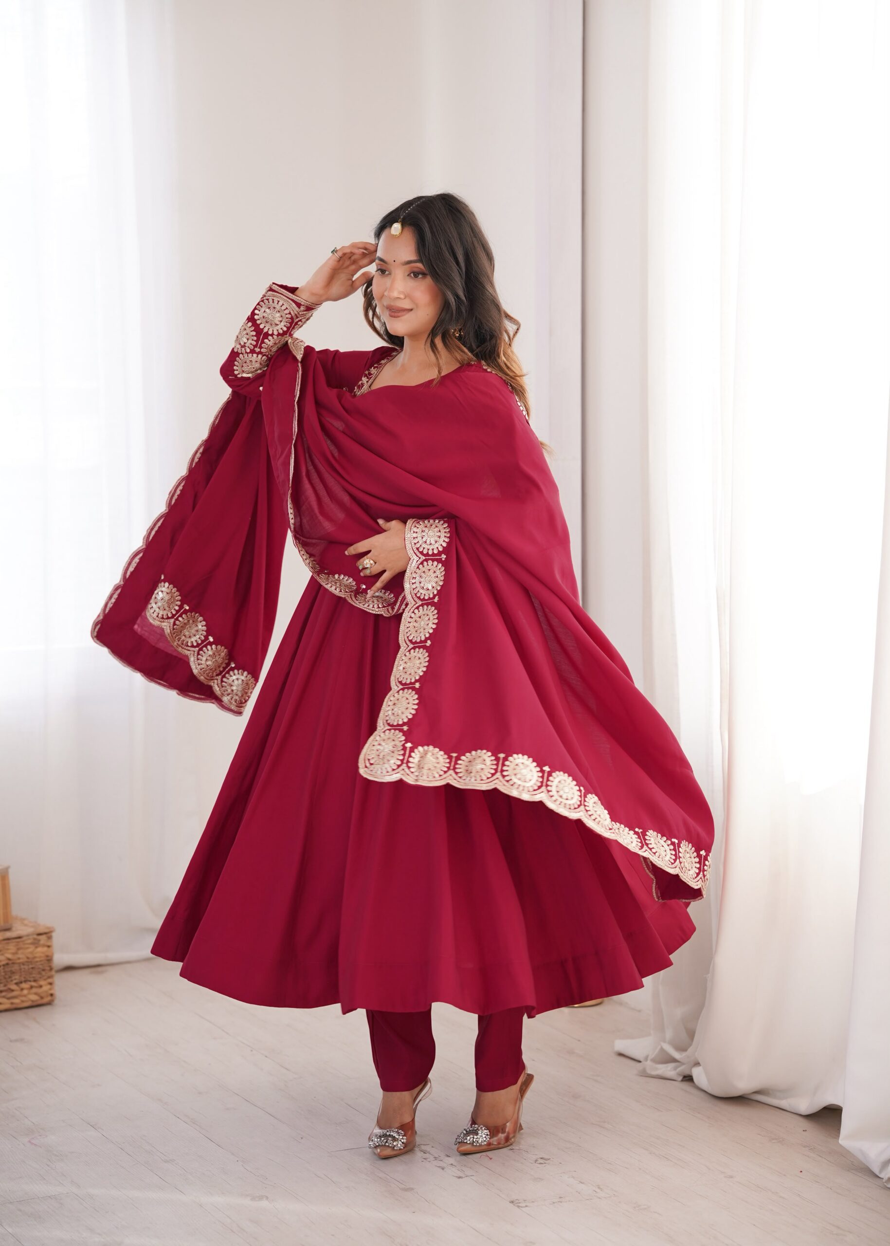 ZF 5026 Maroon Colour Roman Silk Salwar Suit with Embroidery Work. Best Price ₹2399. Delivery 4-6 Working Days. Online Shop now. | Anarkali Suits, Bollywood Anarkali, Creative-Anarkali, Designer Anarkali, Embroidered Anarkali, Party Wear Anarkali