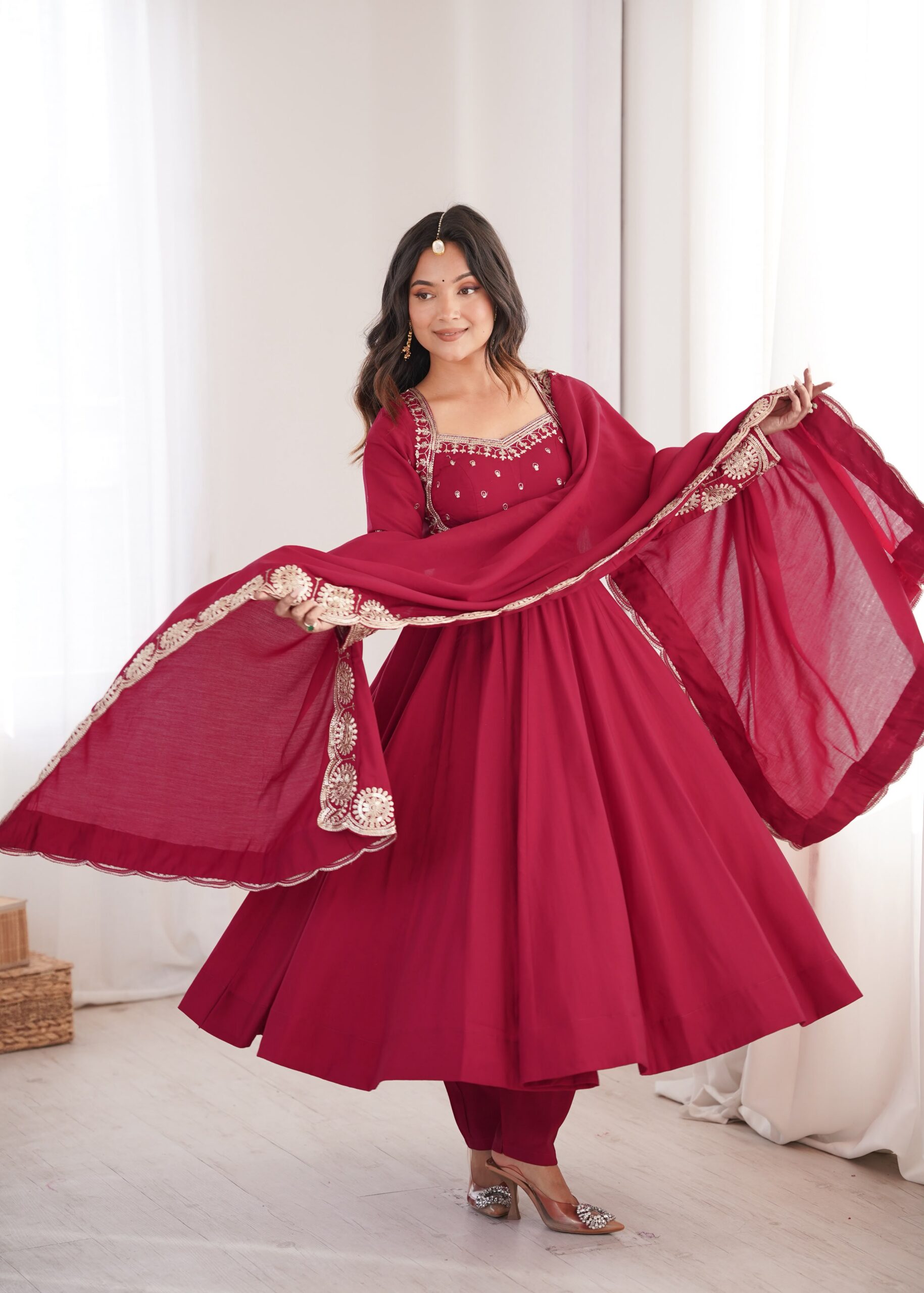 ZF 5026 Maroon Colour Roman Silk Salwar Suit with Embroidery Work. Best Price ₹2399. Delivery 4-6 Working Days. Online Shop now. | Anarkali Suits, Bollywood Anarkali, Creative-Anarkali, Designer Anarkali, Embroidered Anarkali, Party Wear Anarkali